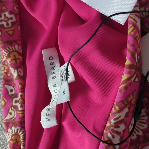 Veronica Beard Fuschia MultiAbstract Floral Cutout Aniston One Piece Swimsuit XL - Picture 5 of 8